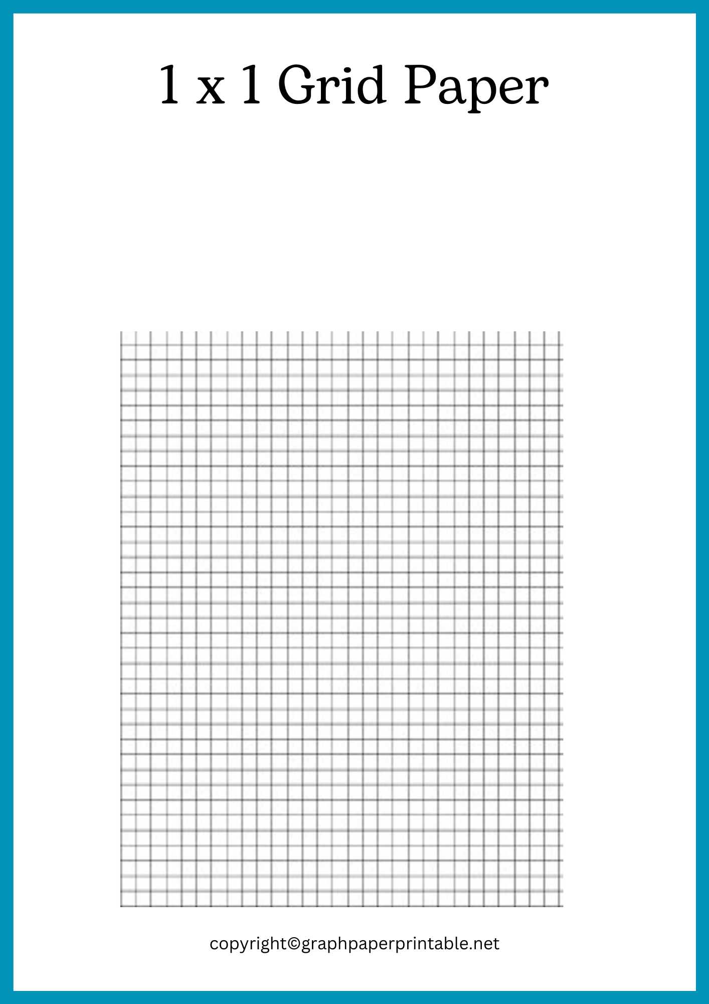 1 x 1 Grid Paper Printable Templates in PDF