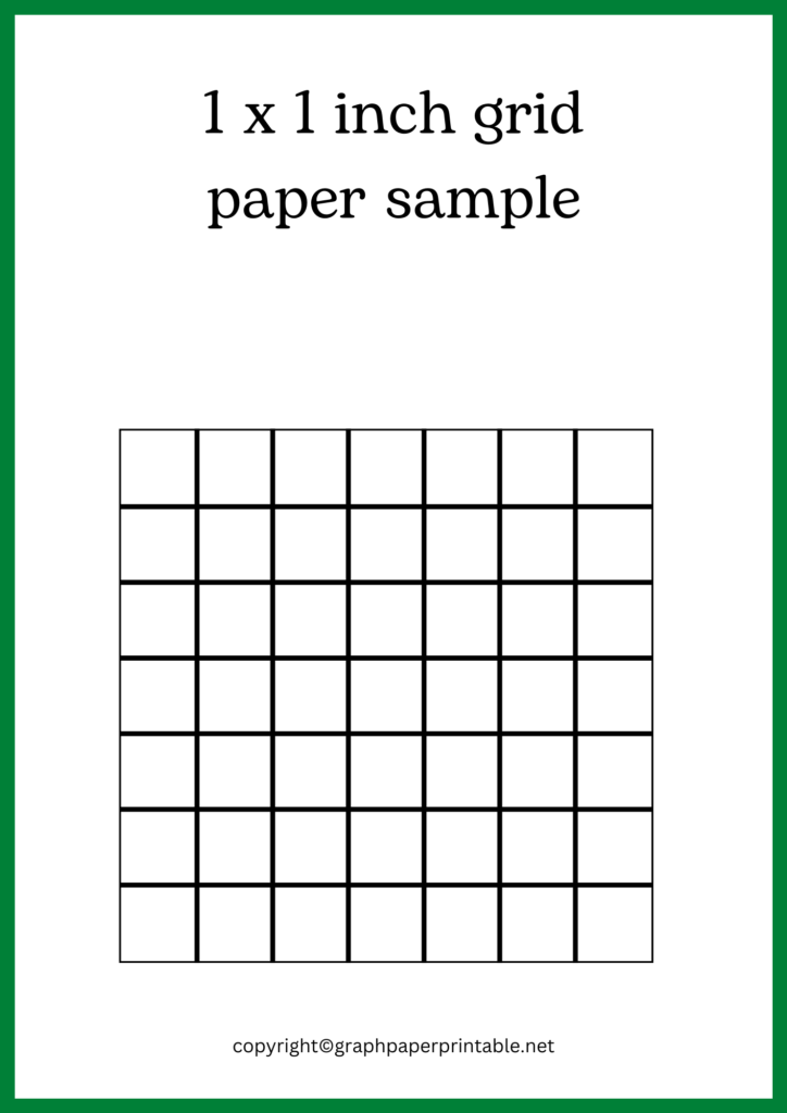 1 x 1 inch grid paper sample