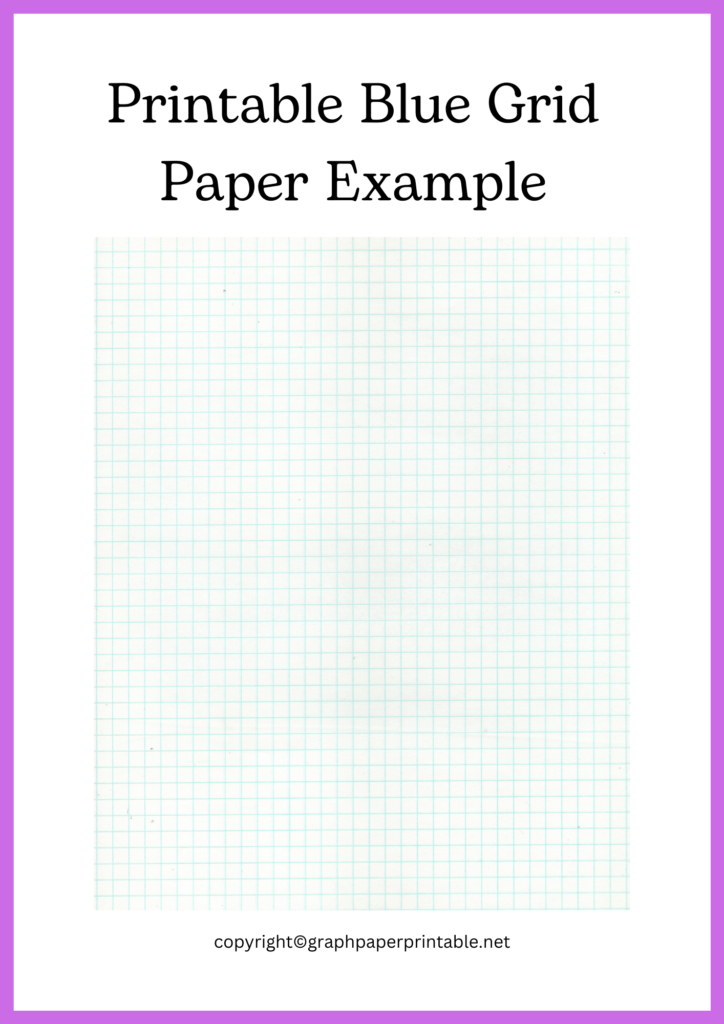 Printable Blue Grid Paper Example