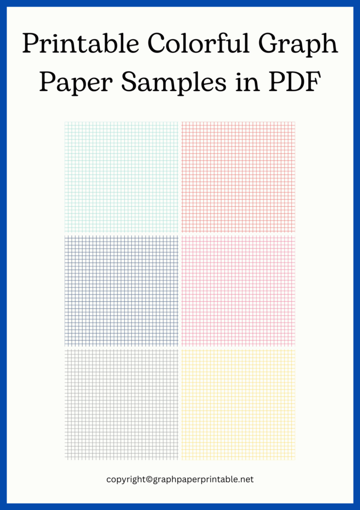 Printable Colorful Graph Paper Samples in PDF