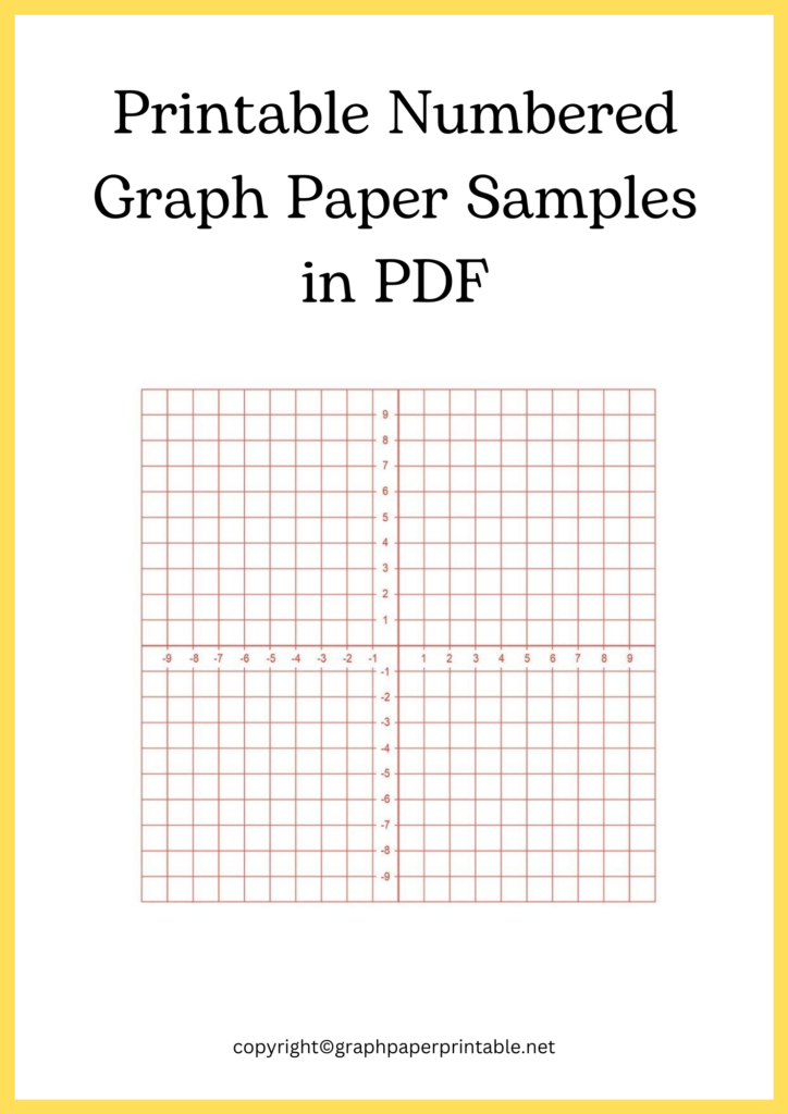 Printable Numbered Graph Paper Samples in PDF