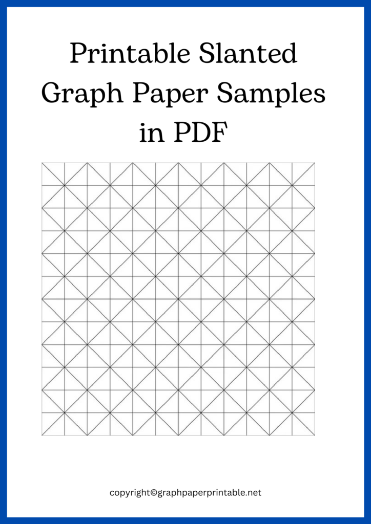 Printable Slanted Graph Paper Samples in PDF