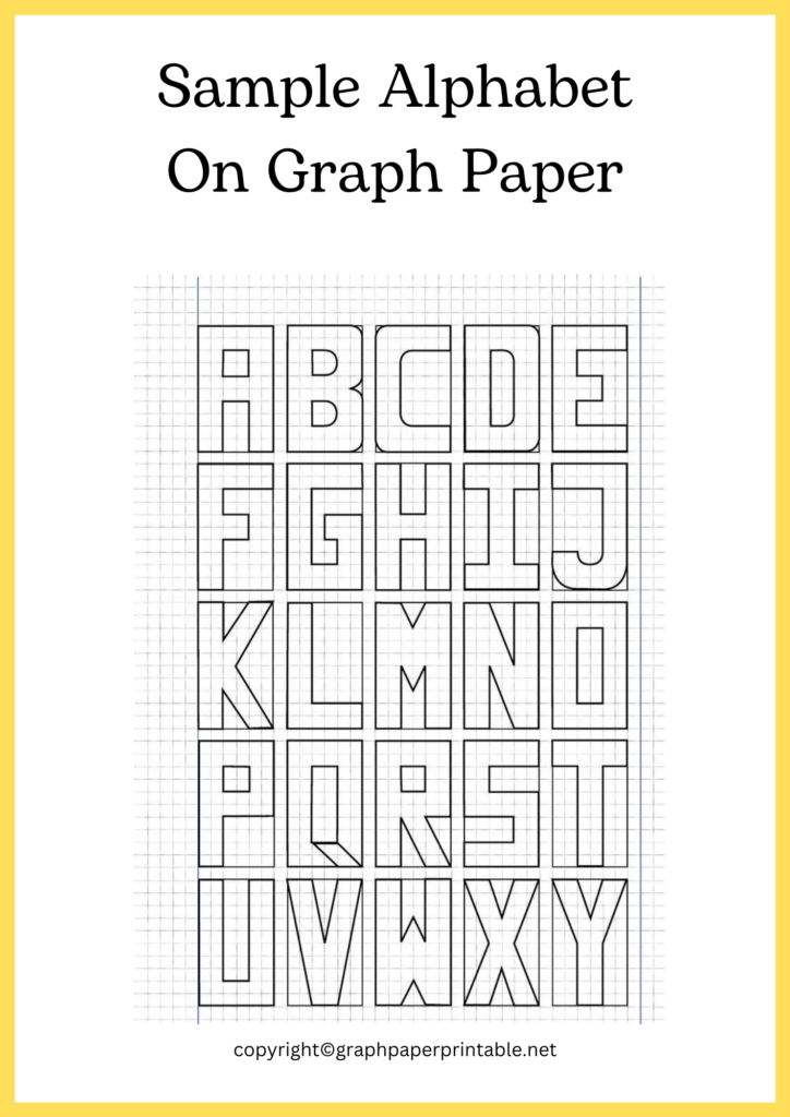 Sample Alphabet On Graph Paper