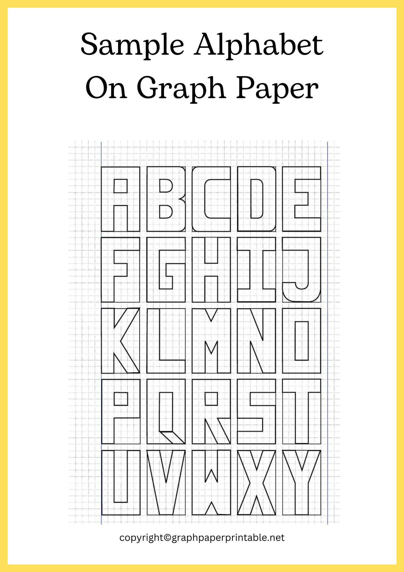 Alphabet On Grid Paper Templates with Examples in PDF