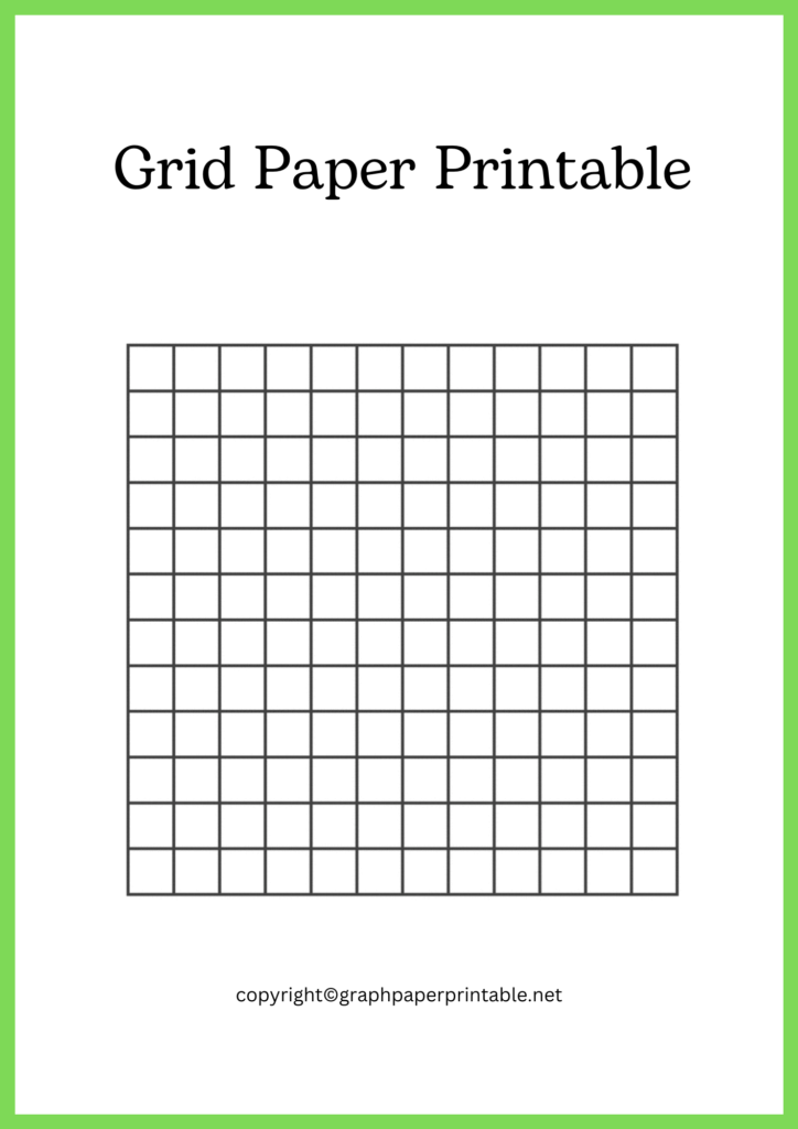 12x12 Grid Paper Printable