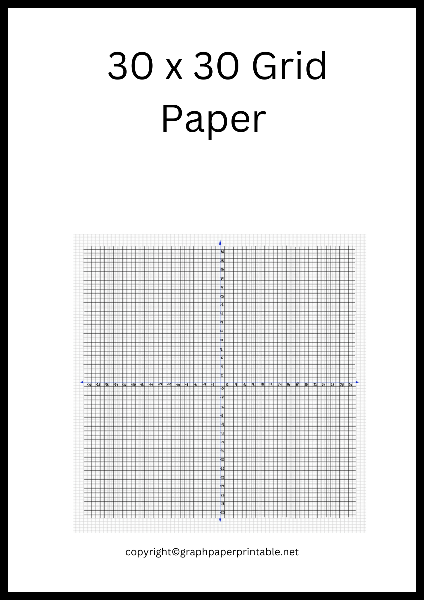 30 x 30 Grid Paper Printable Templates in PDF