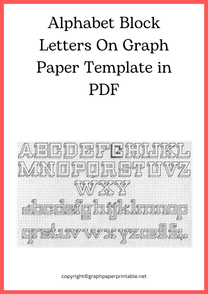 Alphabet Block Letters On Graph Paper Template in PDF