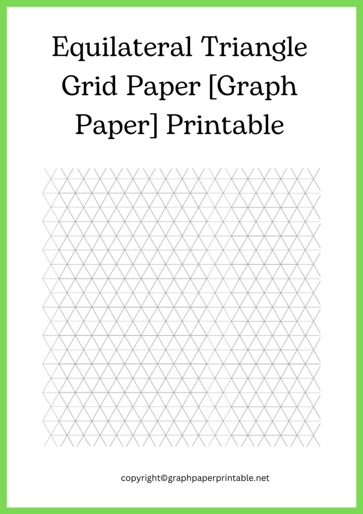 Equilateral Triangle Grid Paper [Graph Paper] Printable