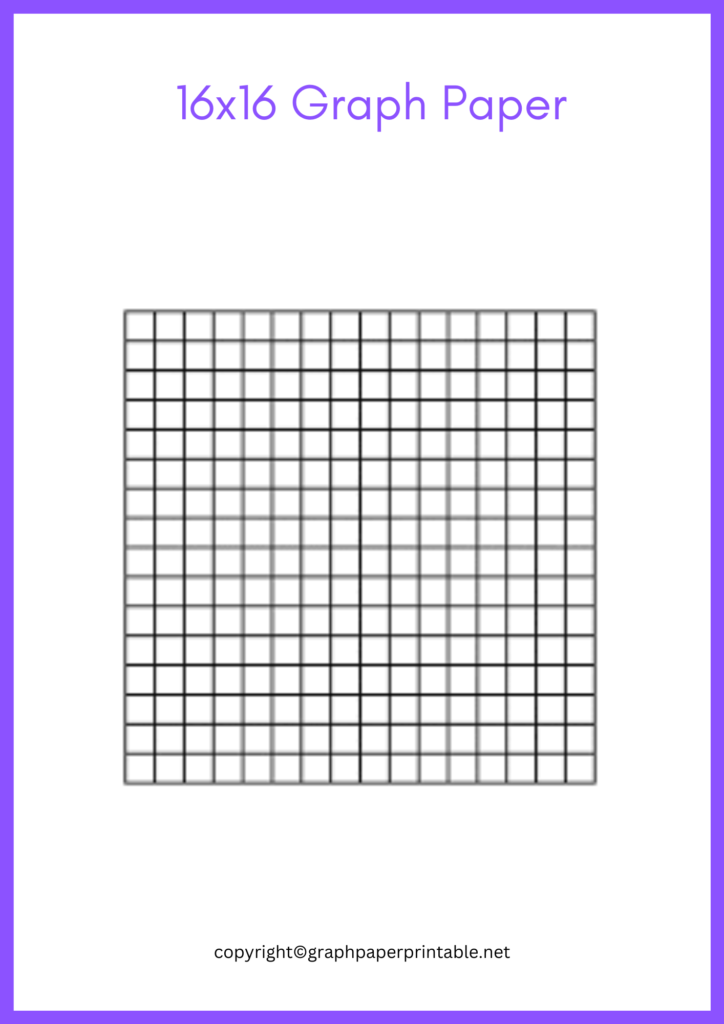 Free 16 x 16 Graph Paper Template in PDF