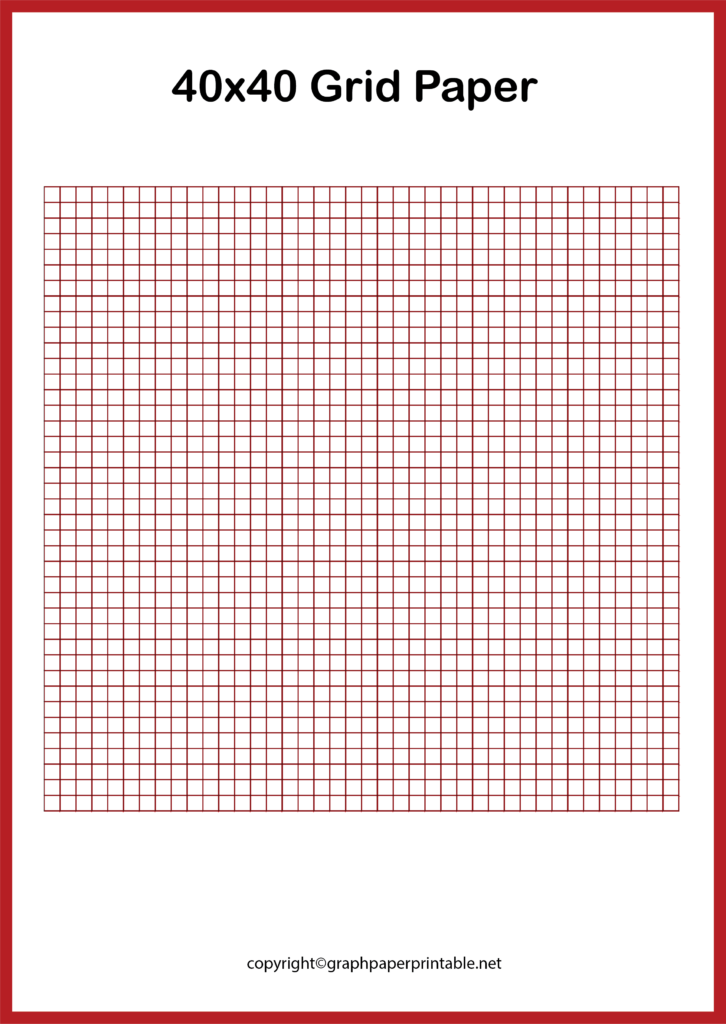 Free 40x40 Grid Paper Template in PDF