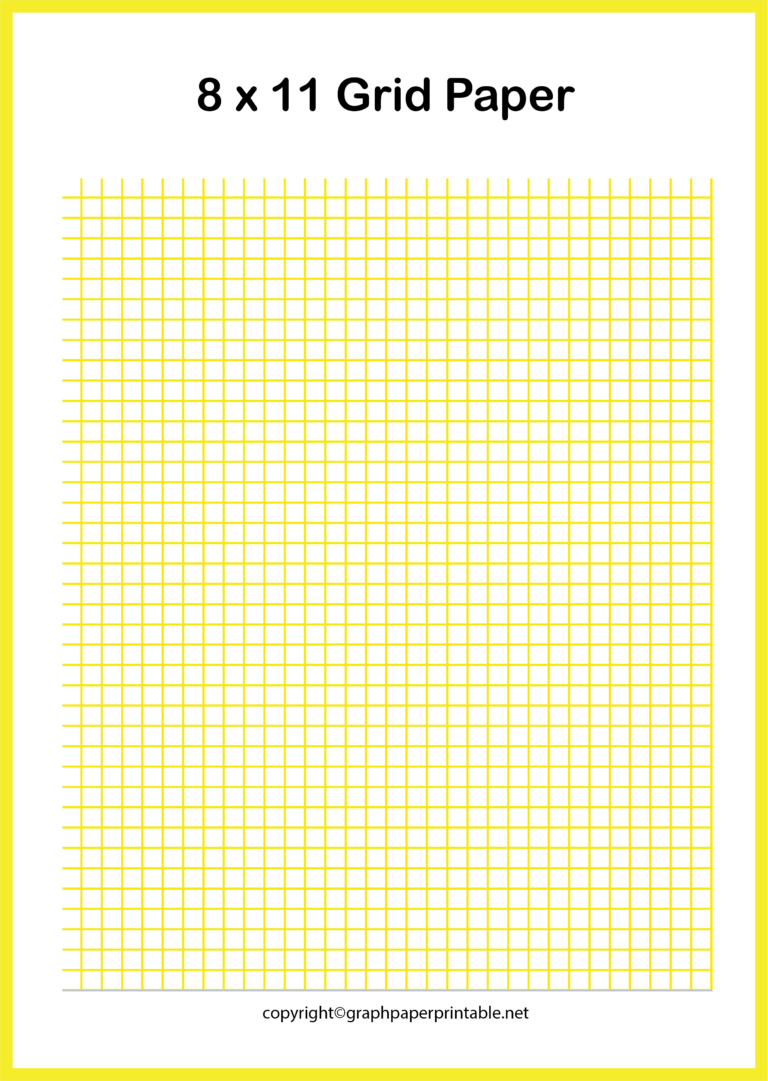 8 x 11 Grid Paper Printable Template in PDF