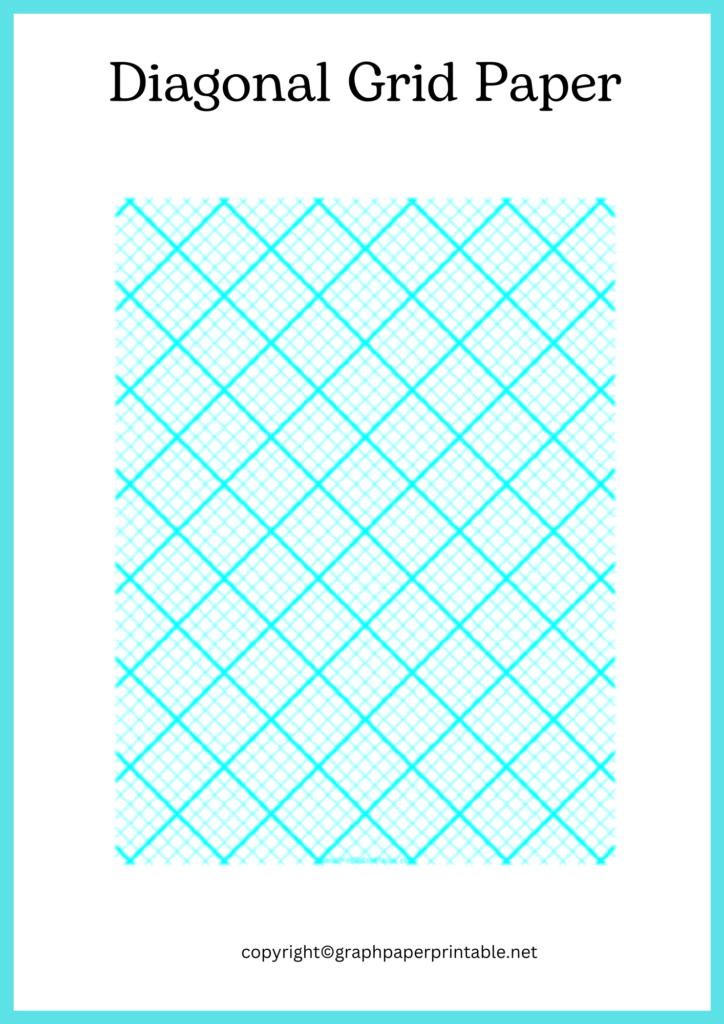 Diagonal Grid Paper [Graph Paper] Printable Template in PDF