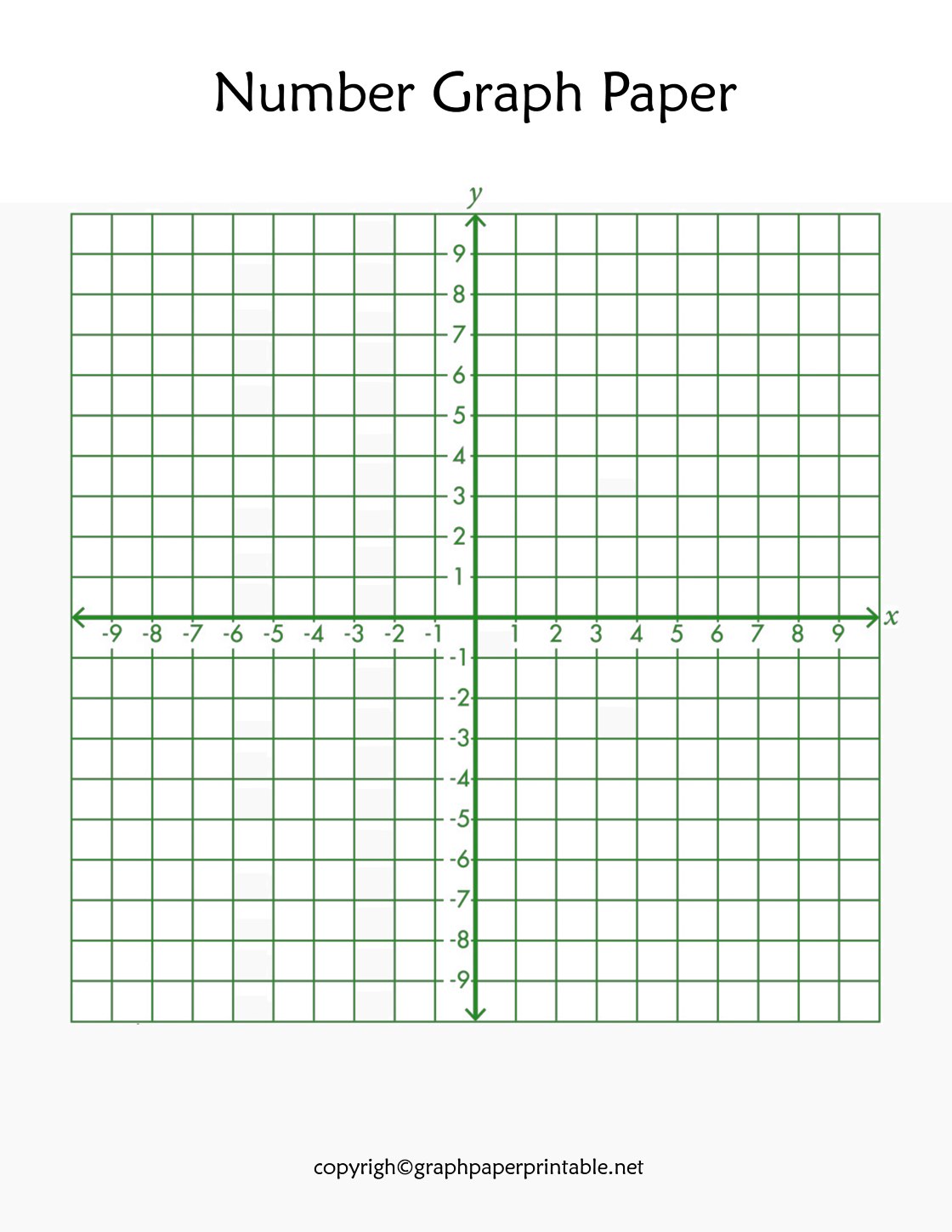 Number Graph Paper Printable