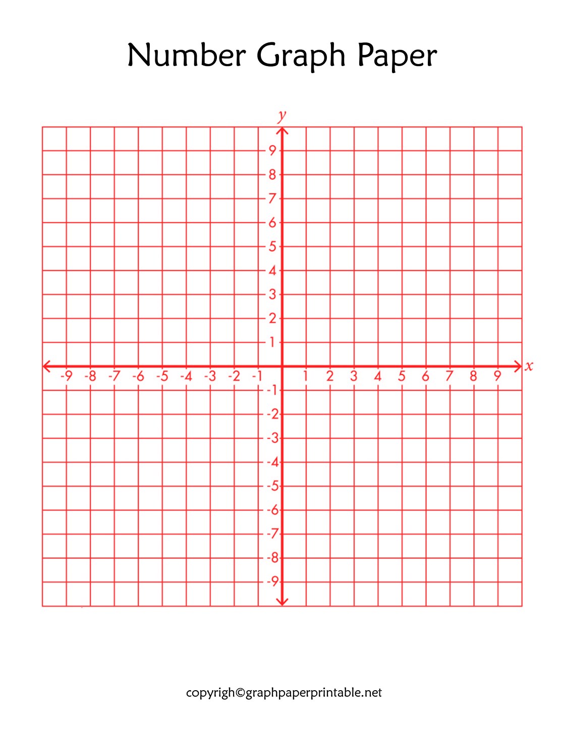 Printable Number Graph Paper