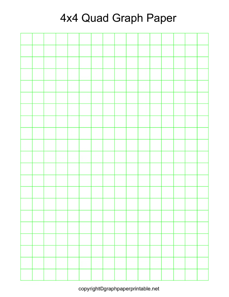 4x4 Quad Ruled Graph Paper