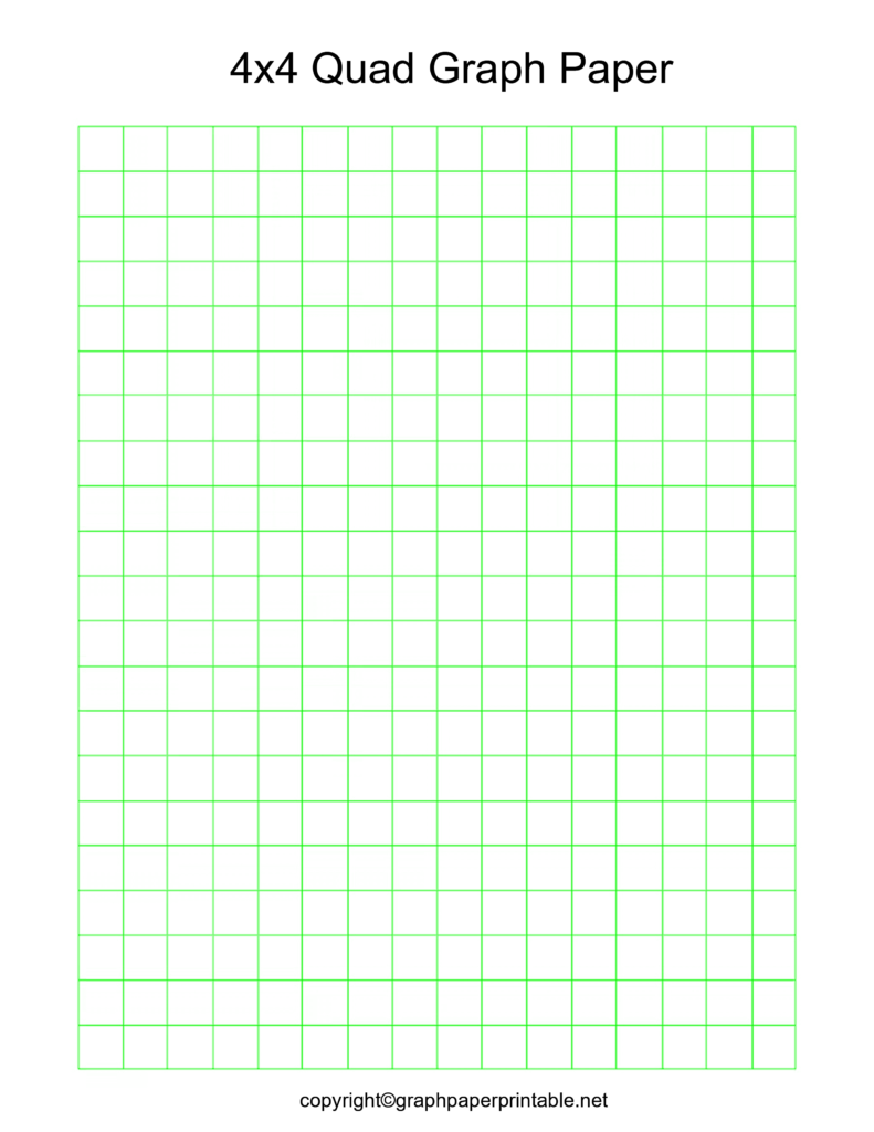 4x4 Quad Graph Paper Printable Template in PDF