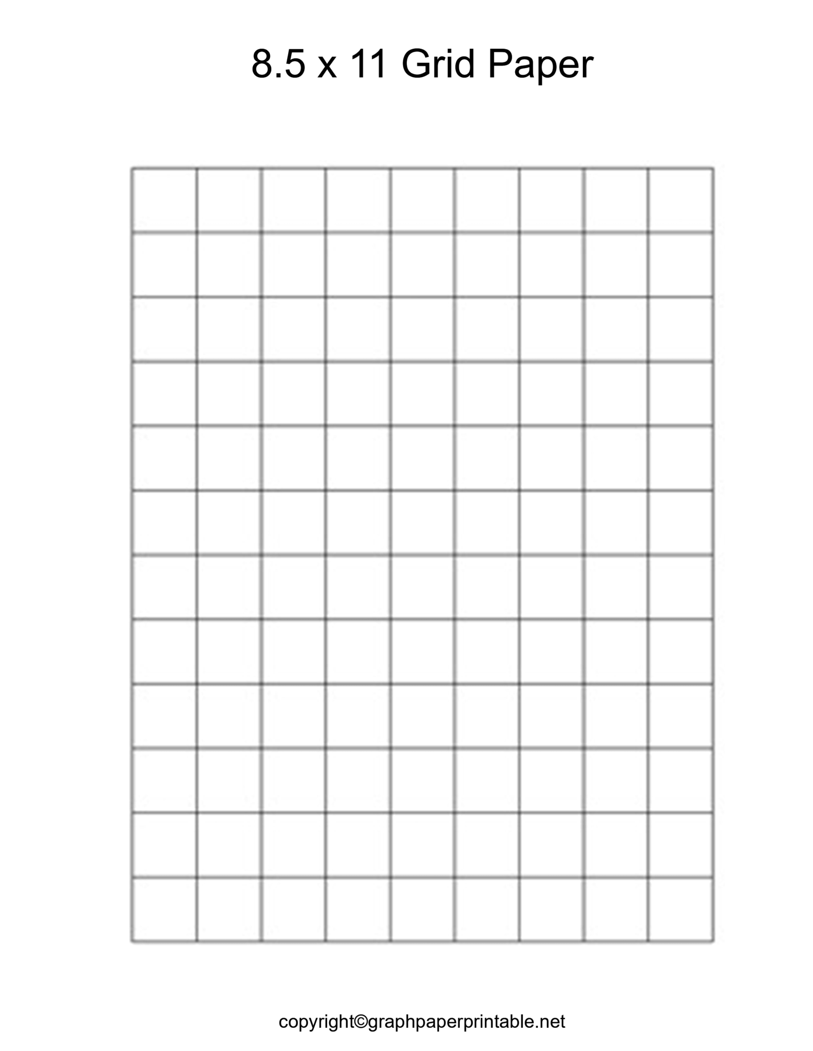 8.5 x 11 Graph Paper Printable Template in PDF