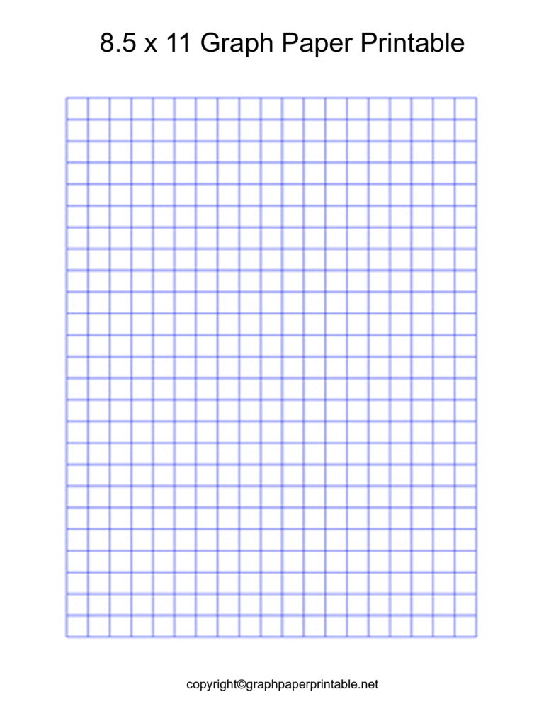 8.5 x 11 Graph Paper Printable Template in PDF