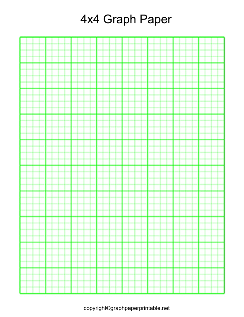 Free Graph Paper 4x4 Template in PDF