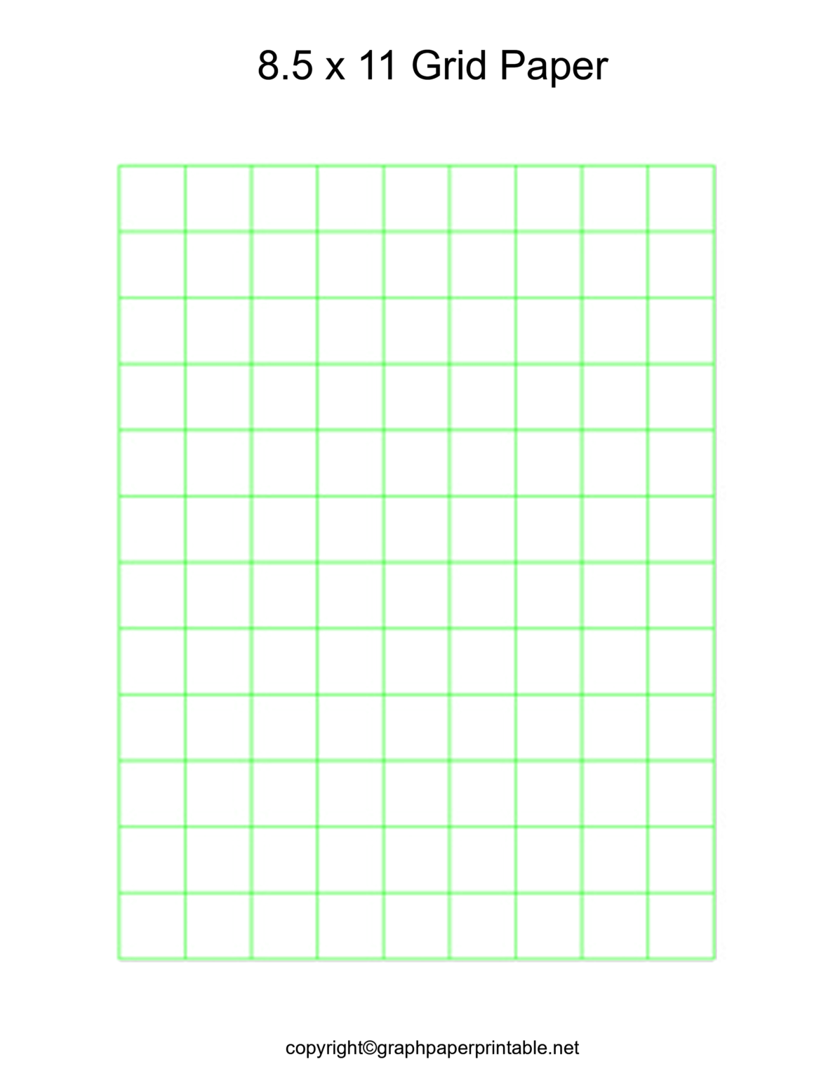 8.5 x 11 Graph Paper Printable Template in PDF