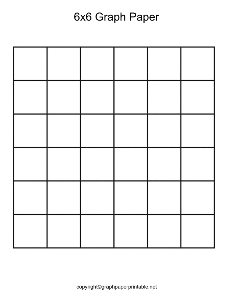 6x6 Graph Paper Printable Template in PDF